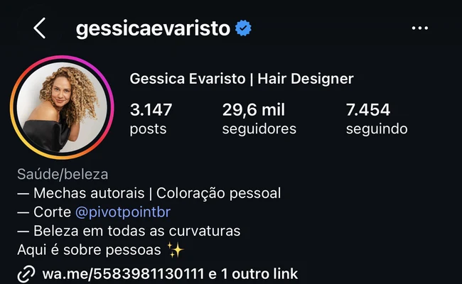 Géssica Evaristo, cliente DN Hair